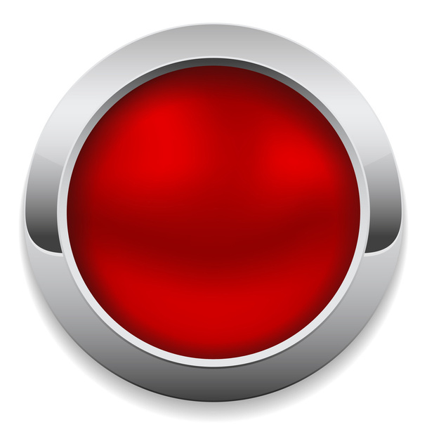 Round red button - Vector, Image