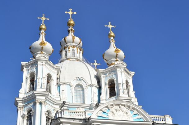 Smolny Cathedral on a sunny spring day - Фото, зображення