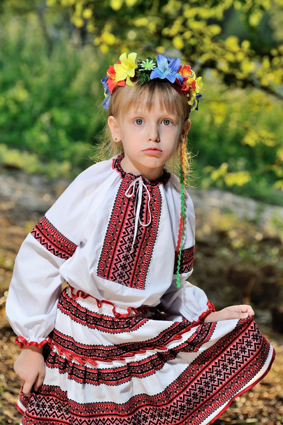 Girl in Ukrainian Traditional Outfit - Foto, imagen
