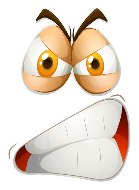 Angry face on white - Vector, Image