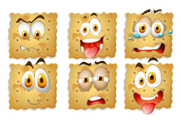 Crackers aux expressions faciales - Vecteur, image