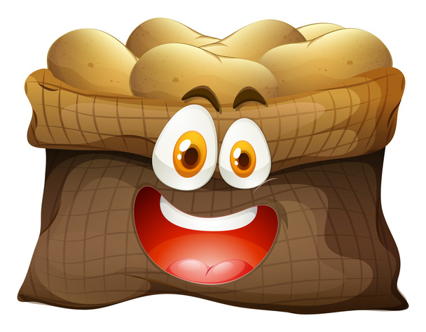 Мешок картошки с лицом
 - Вектор,изображение