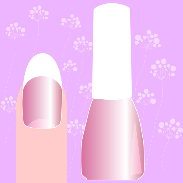 Vector image of applying a varnish on nails - Vector, Image