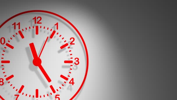 Ρολόι κόκκινο 24 ώρες διανυσματικά κινούμενα σχέδια - Πλάνα, βίντεο
