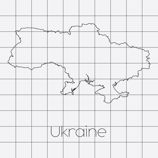 Squared Background with the country shape of Ukraine - Vektör, Görsel