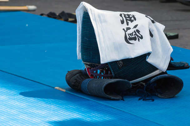 Closeup Kendo Fighter tradiční oblečení: kapesník, Gl - Fotografie, Obrázek