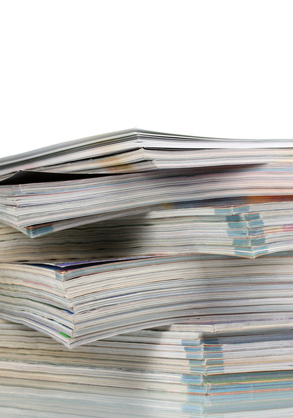 Stacks of magazines isolated on white - Photo, Image