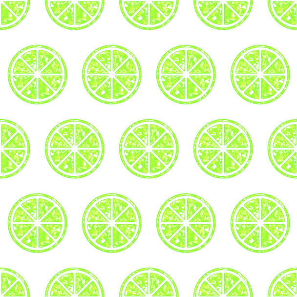 Seamless pattern with glitter lime slices - Διάνυσμα, εικόνα