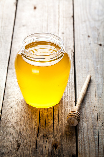 Jar of Honey with Honey Dipper - Photo, Image