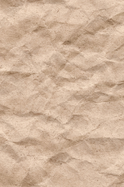 Recycle Beige Kraft Paper Coarse Crumpled Grunge Texture - Photo, Image