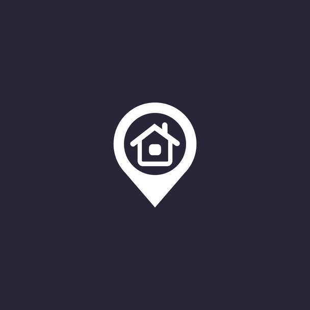 Ícone simples do ponteiro de localização da casa
 - Vetor, Imagem