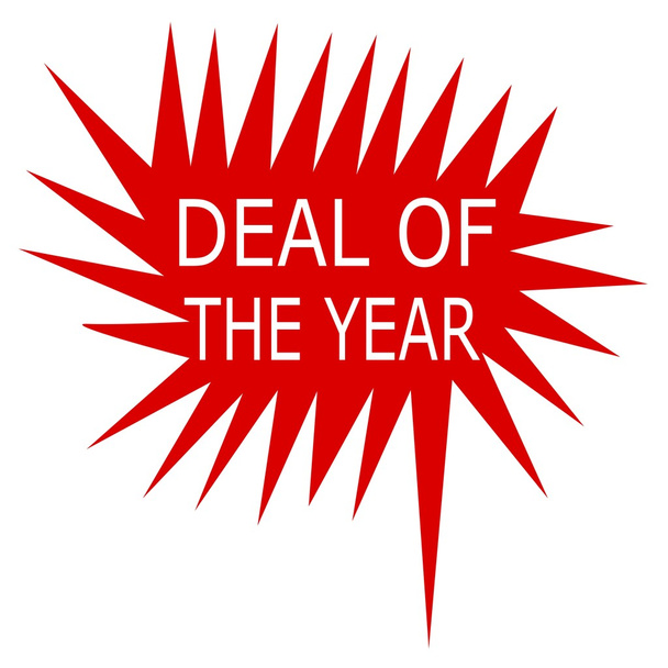 Deal of the year white stamp text on red Speech Bubble - Fotoğraf, Görsel