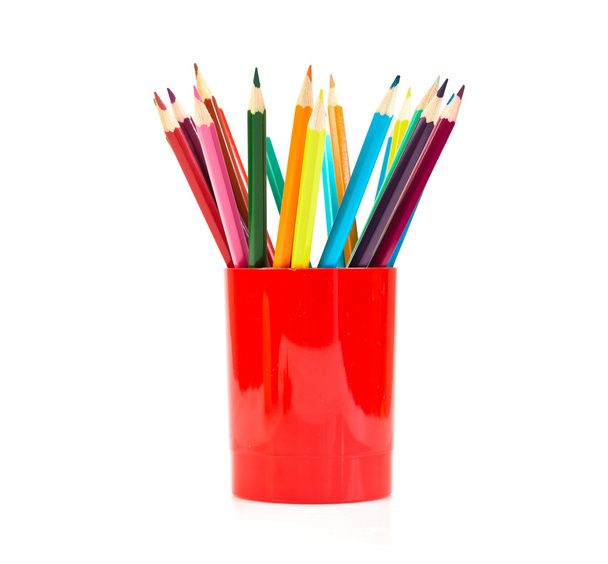 Colored pencils in jar - Zdjęcie, obraz