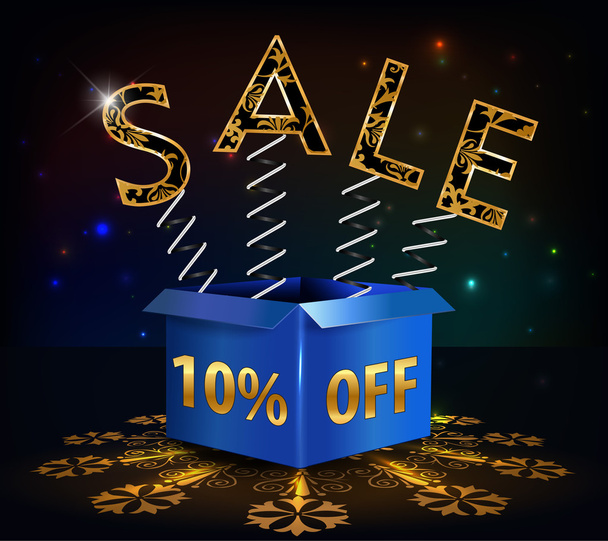 10% off, 10 sale discount hot sale with special offer spring and box - vector EPS10 - Vektor, obrázek