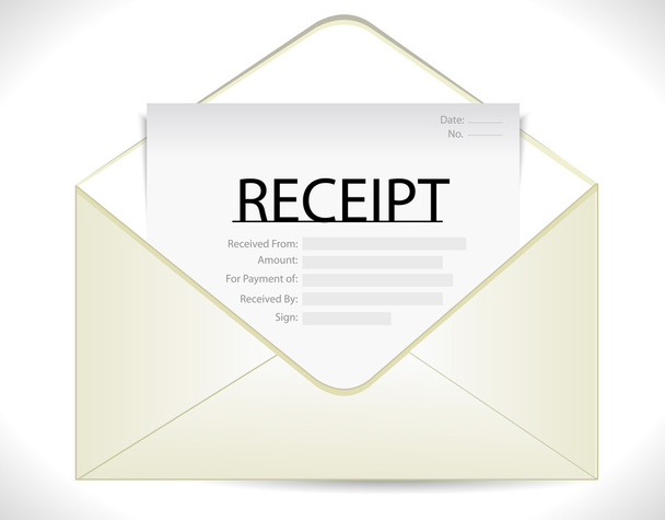 Vector envelope with receipt bill icon - eps10 - Vettoriali, immagini