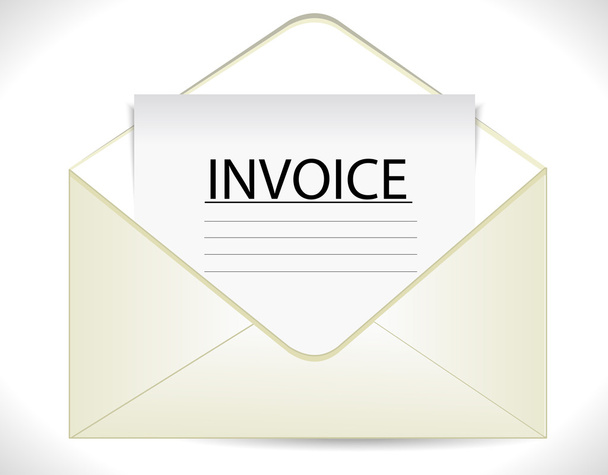 invoice with envelope, business document icon - vector eps10 - Vektör, Görsel
