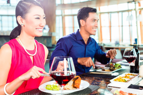 Asian people fine dining in restaurant - Photo, Image