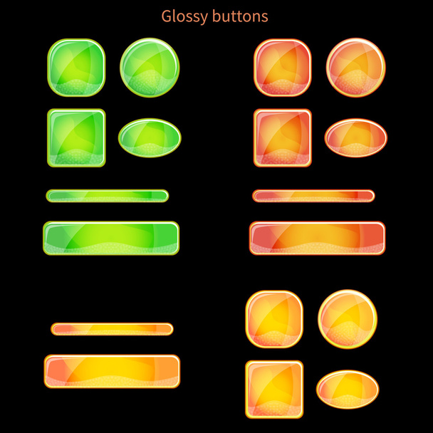 Set of blank glossy buttons - Vetor, Imagem