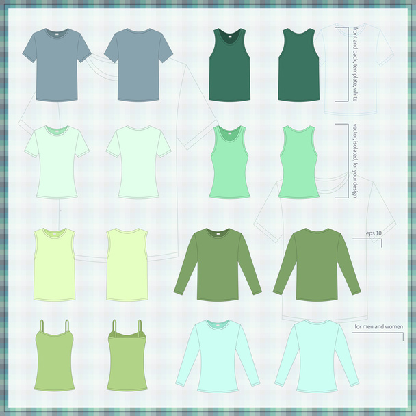 Set of green clothes. - Vetor, Imagem