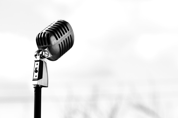 Close-up with retro style microphone - Photo, Image