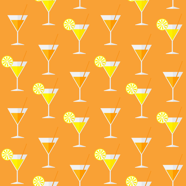 Cocktail Seamless Pattern Background - Vector, Image