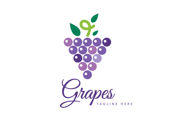 Icona logo vettoriale d'uva isolato
 - Vettoriali, immagini