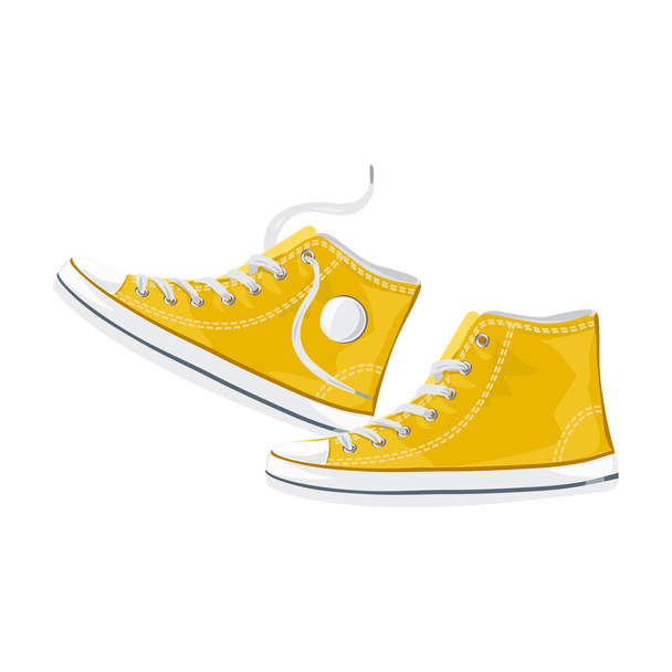 yellow sneakers isolated - Vector, Image