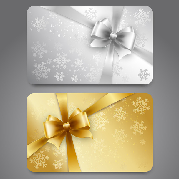Collection of gift cards with ribbons. Vector background - Vektor, Bild