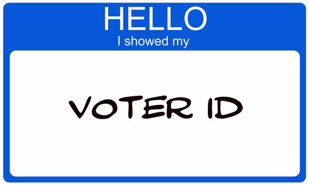 Olá eu mostrei meu ID do eleitor azul nome tag
 - Foto, Imagem