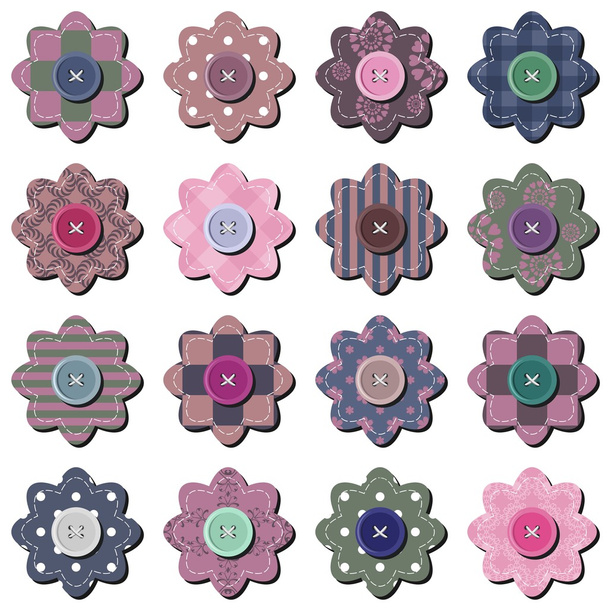 scrapbook flowers on white backgroound - Vector, Image