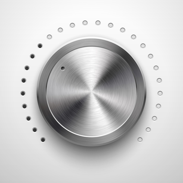 Abstract Technology Volume Knob with Metal Texture - Vector, Image