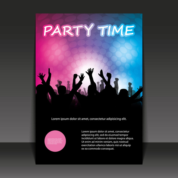 Flyer-Design - Party-Zeit - Vektor, Bild