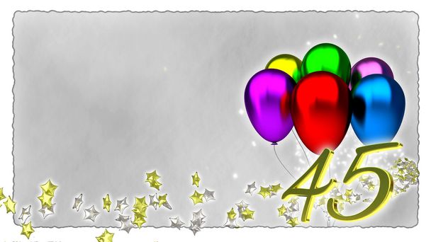 verjaardag concept met kleurrijke baloons - 45e - Foto, afbeelding