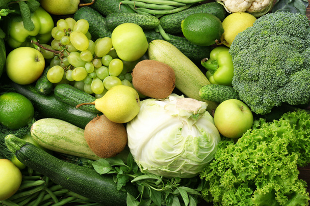 Green fruits and vegetables - Fotó, kép