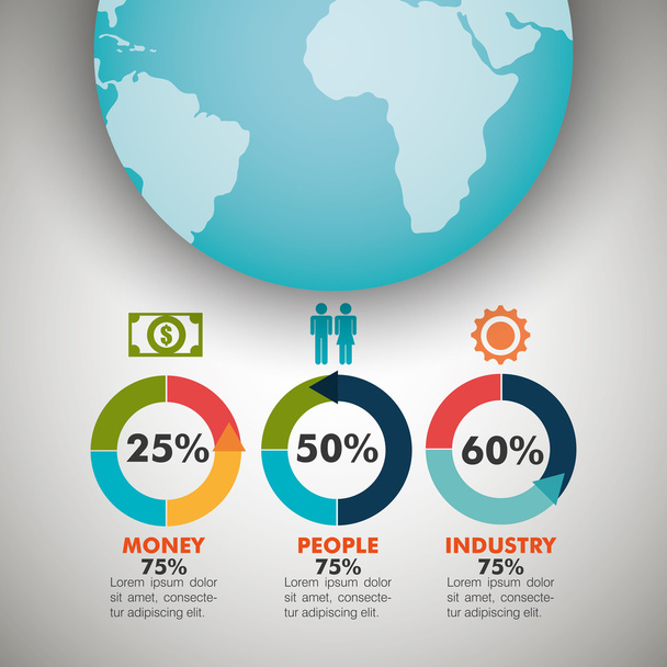 World infographic design. - Vector, Image
