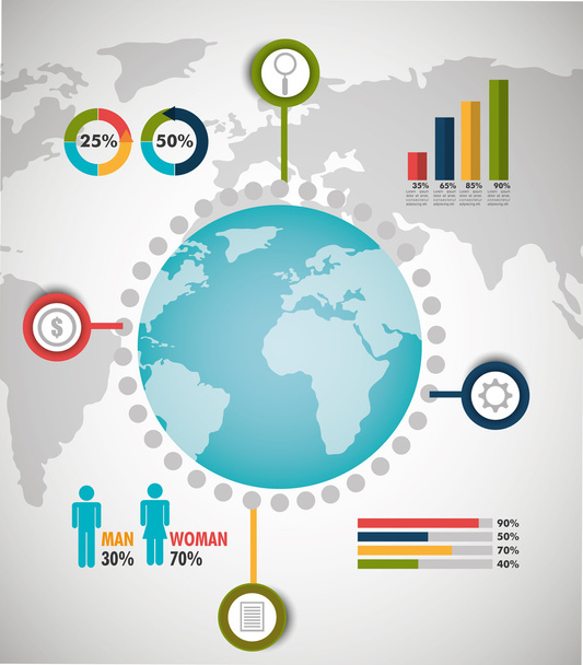 Wereld infographic ontwerp. - Vector, afbeelding