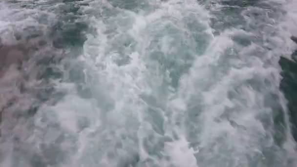 Water waves behind the boat - Footage, Video