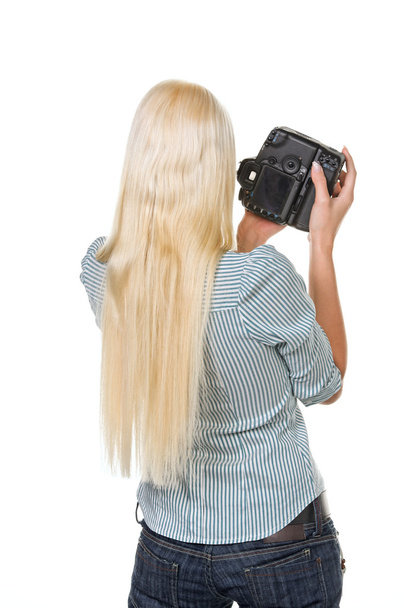 Young girls with a digital camera - Фото, изображение