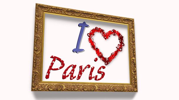 Szeretem Párizs kerettel - Fotó, kép