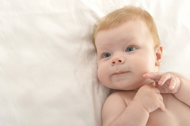 Adorable baby boy  on blanket - Valokuva, kuva
