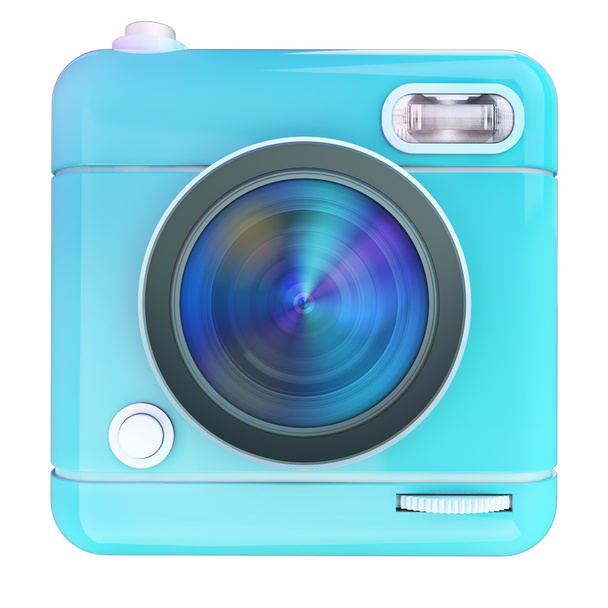 blue camera icon - Φωτογραφία, εικόνα