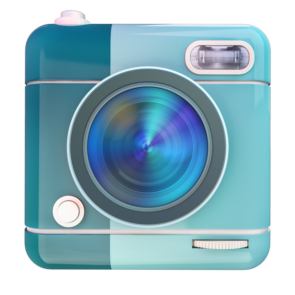 blue camera icon - Foto, Bild