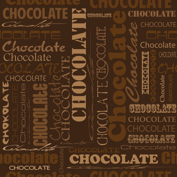 Seamless chocolate pattern with word of chocolate - Vector, Image