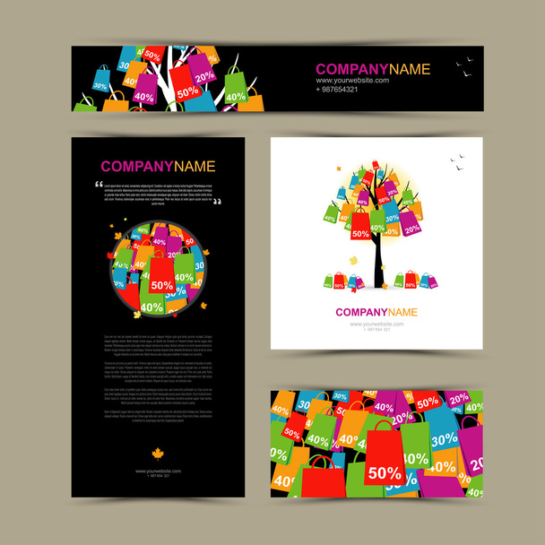 Business cards template with autumn sale - Vector, Image