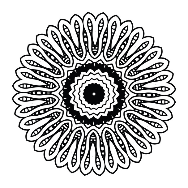 Abstract design black white element. Round mandala in vector. Graphic template for your design. Circular pattern. - Вектор,изображение