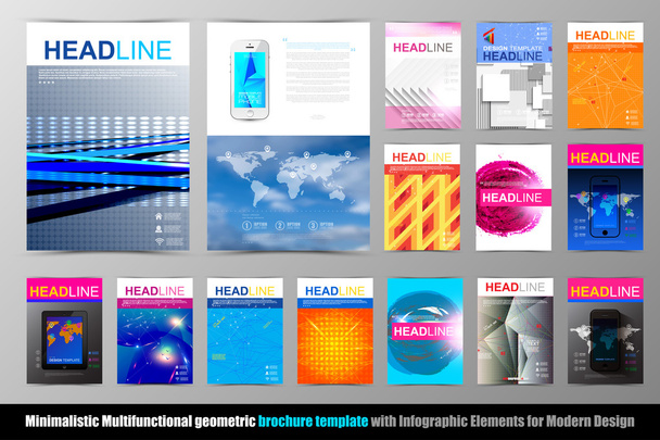 Abstract triangle geometric brochure template - Vector, Image