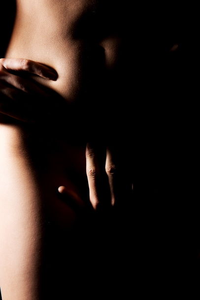 Man touching naked womans intimate place. - Zdjęcie, obraz