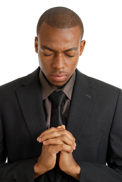 Business man praying with eyes closed - Foto, Imagem
