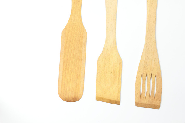 Wooden spatulas isolated - Фото, изображение