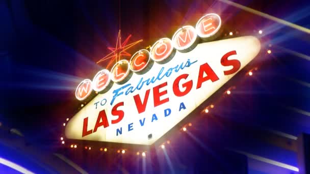Witamy w bajecznym znaku Las Vegas Nevada - Materiał filmowy, wideo
